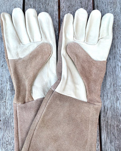 COMMERCIAL GRADE LEATHER PRUNING GLOVES - LONG SLEEVE PROTECTS FOREARMS