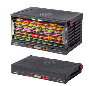 Brod and Taylors innovative Sahara Folding Dehydrator. It folds down flat for storage when not in use.