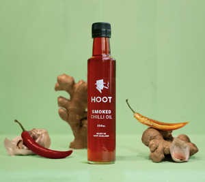 HOOT SMOKED CHILLI SAUCE AND HOOT CHILLI OIL - MADE IN WGTN,  NZ